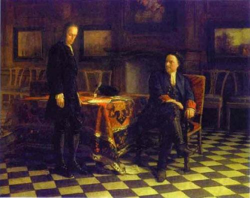 Nikolai Ge Peter the Great Interrogating the Tsarevich Alexei Petrovich at Peterhof,